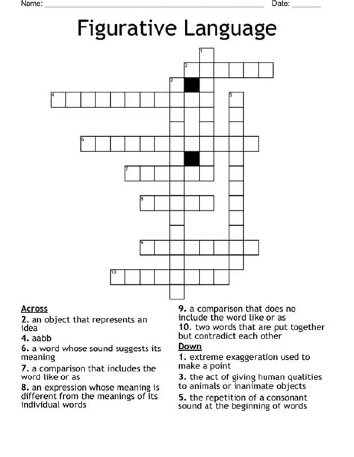 Figurative Language Crossword Puzzle Answers PDF – Solve & Learn