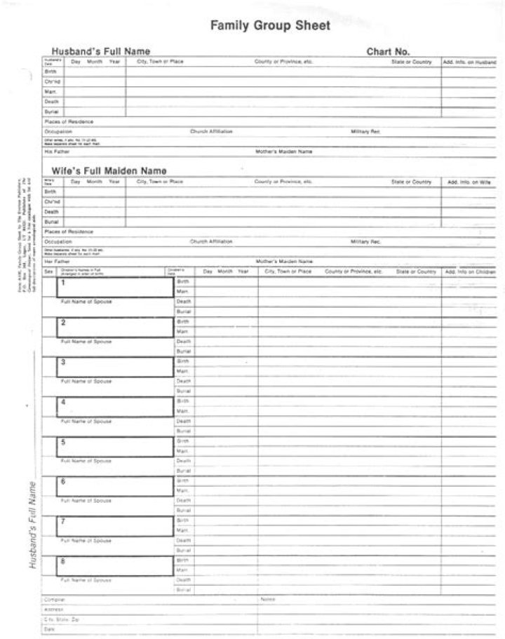 Fillable Family Group Sheet Template PDF – Download & Customize