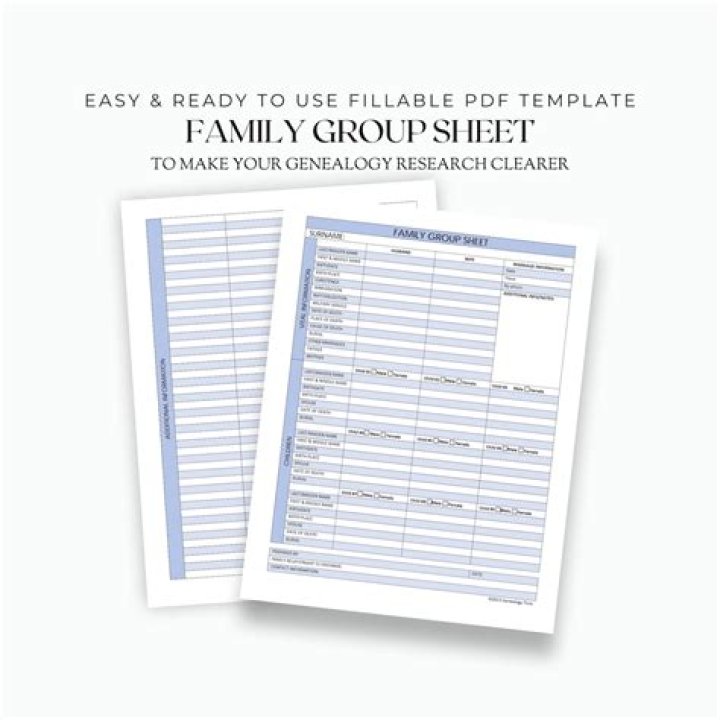 Fillable PDF Family Group Sheet Template for Easy Organization
