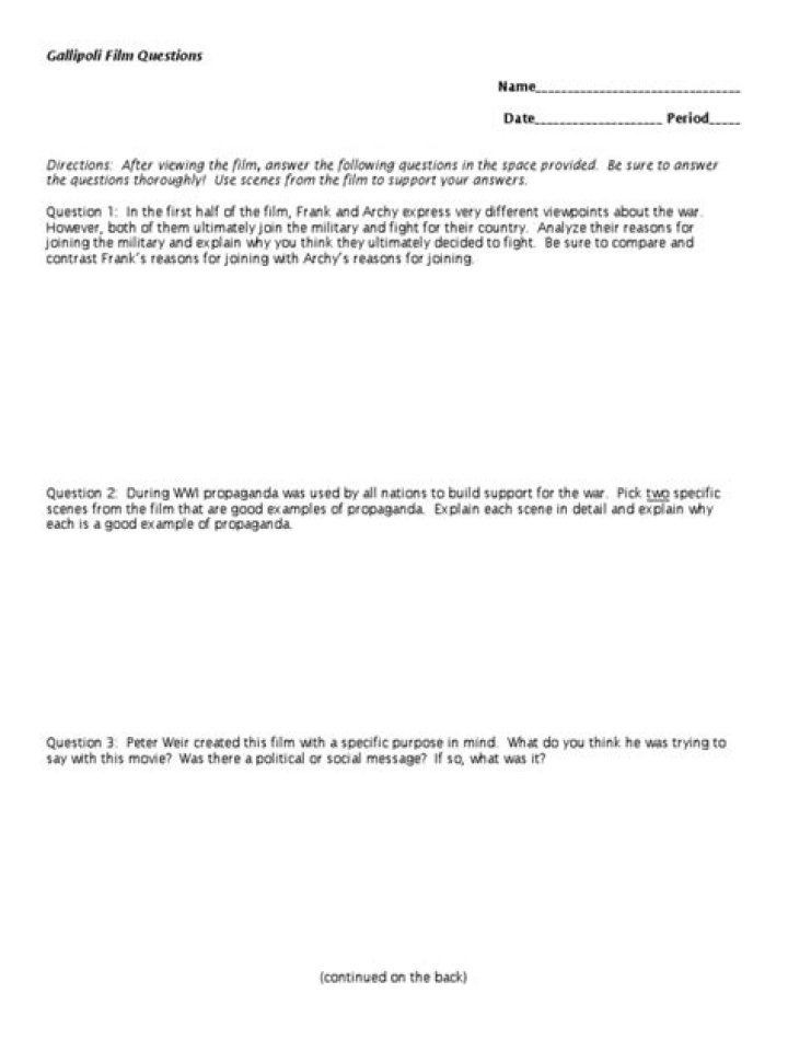 Analyze Any Film: Download Film Analysis Questions PDF