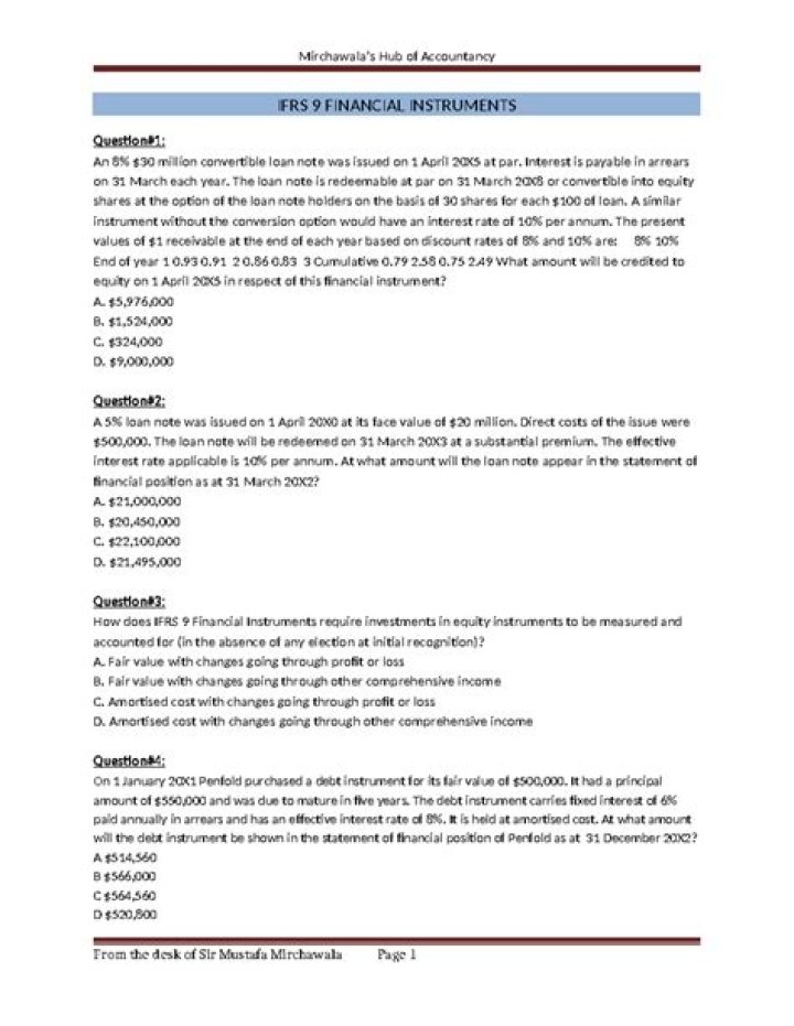 Financial Instruments Questions and Answers PDF: Expert Guide
