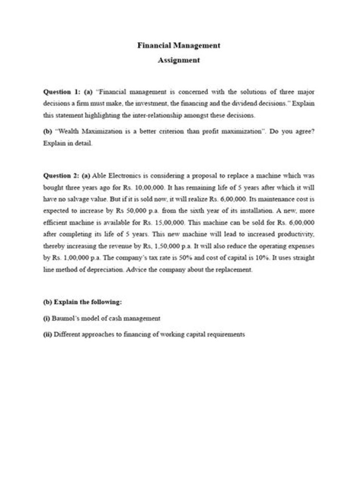 Financial Management Assignment PDF: Expert Guide & Practice Problems