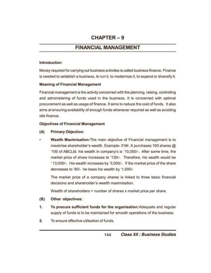 Master Financial Management Class 12: Download Free PDF Notes