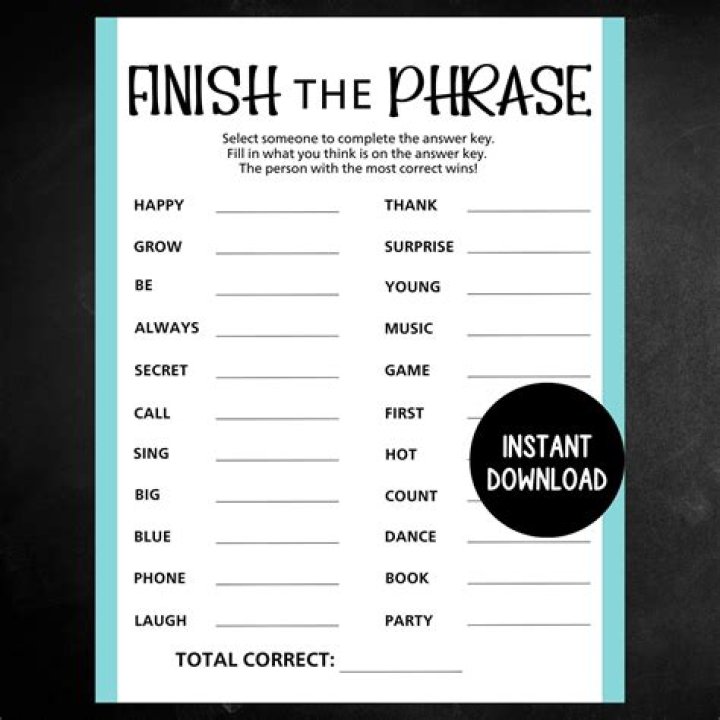 Finish the Saying Quiz: Find the Perfect Ending with Answers PDF