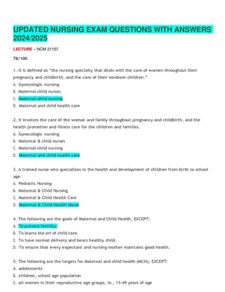 Finland Nursing Entrance Exam Sample Questions PDF – Free Practice