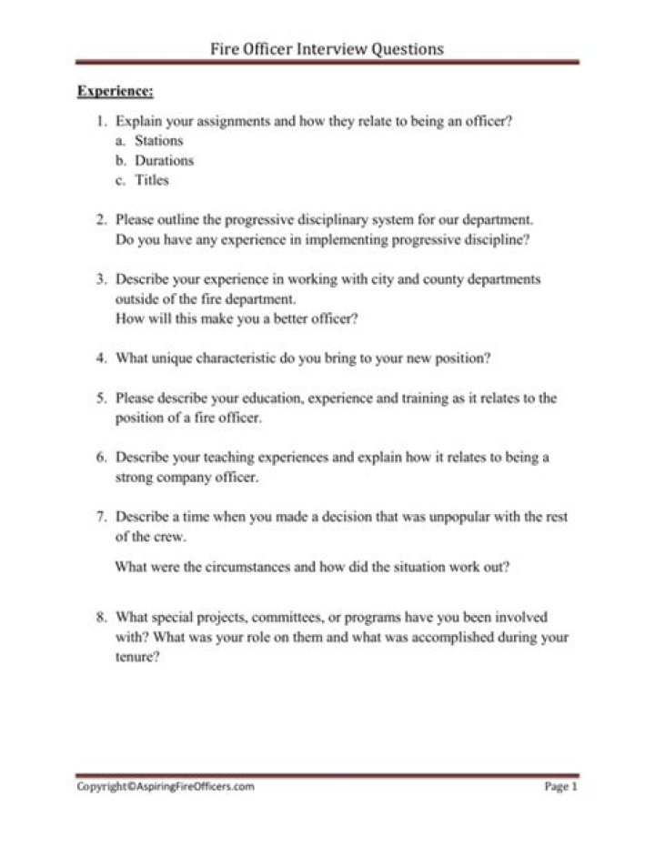 Fire Officer Interview Questions and Answers PDF for Career Success