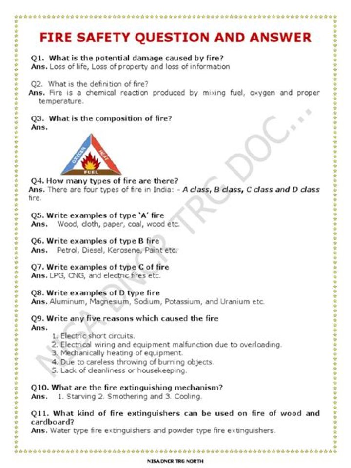 Fire Safety Quiz Questions and Answers PDF – Ready for Immediate Practice