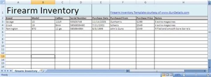 Firearm Inventory Sheet PDF – Download Complete Checklist