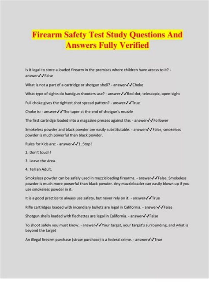 Firearm Test Questions and Answers PDF: Expert Study Guide