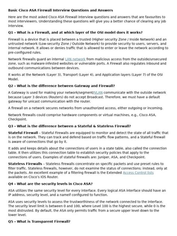 Firewall Interview Questions PDF: Master Cybersecurity Roles