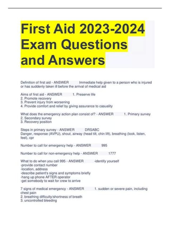 First Aid Level 3 Questions and Answers PDF: Complete Exam Prep Guide