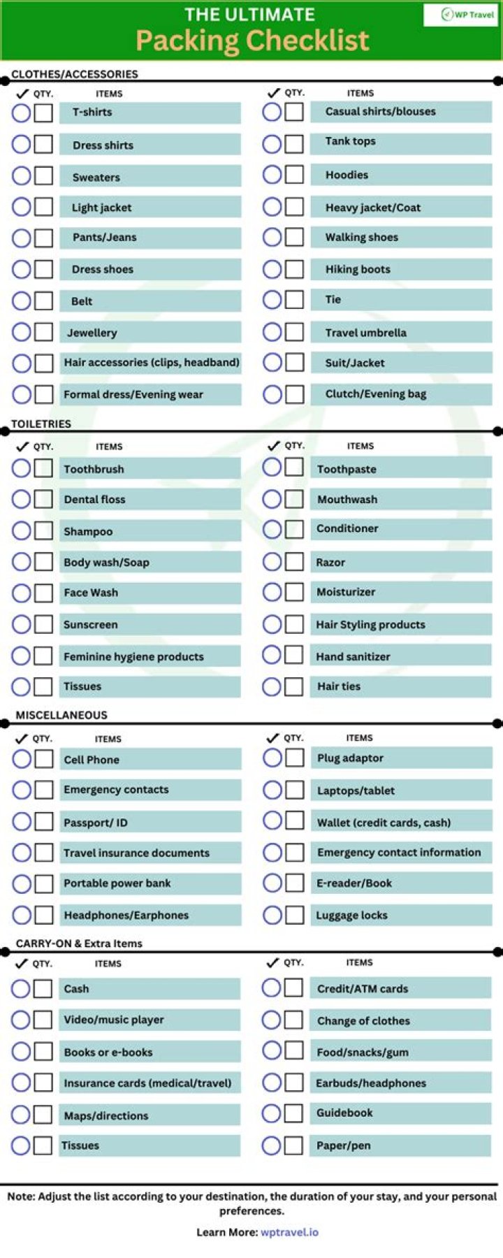 First Year University Packing List PDF: Essential Items to Pack