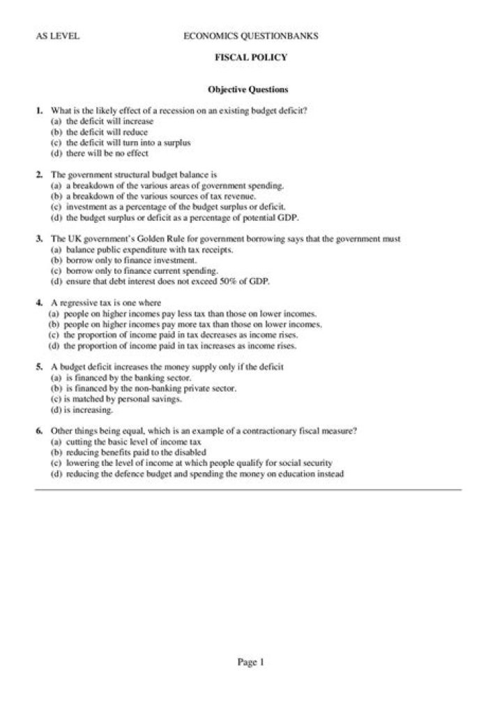 Fiscal Policy Questions & Answers PDF: Expert Guide