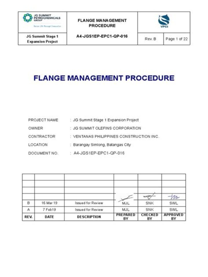 Flange Management Procedure PDF: Step-by-Step Guide