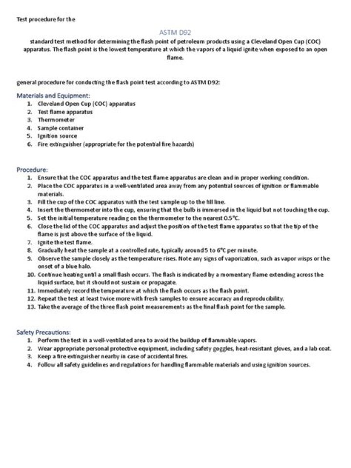 Flash Point Test Procedure PDF: Safe Handling & Compliance Guide