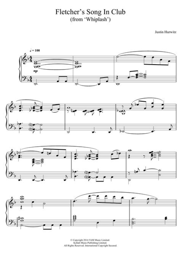 Fletcher's Song Club Sheet Music PDF – Download Now