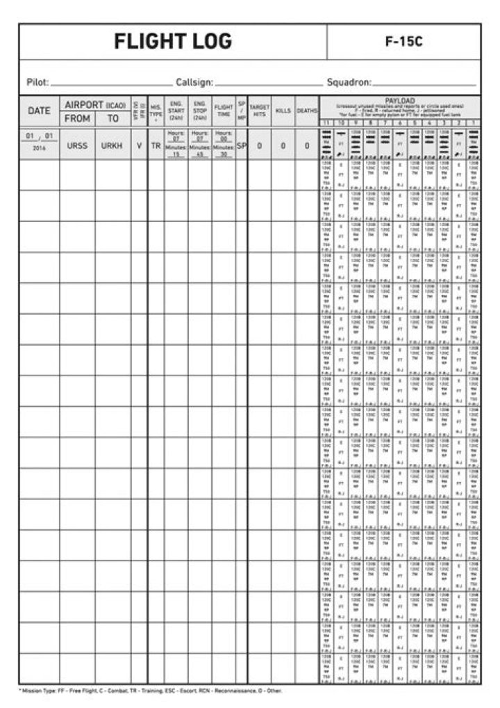 Download Flight Log Sheet PDF for Easy Travel Record Keeping