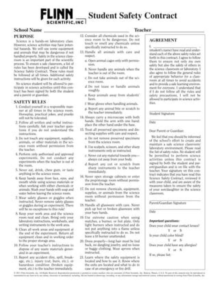 Flinn Safety Contract Scavenger Hunt Answer Key PDF – Download Now