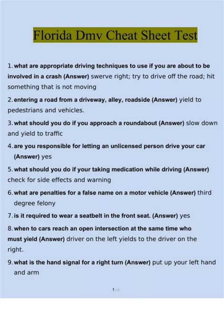 Florida DMV Questions and Answers PDF: Pass Your Test Easily