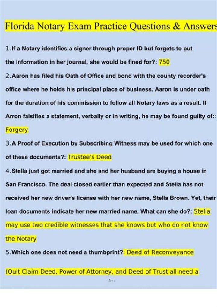 Florida Notary Exam Questions PDF – Prepare Like a Pro