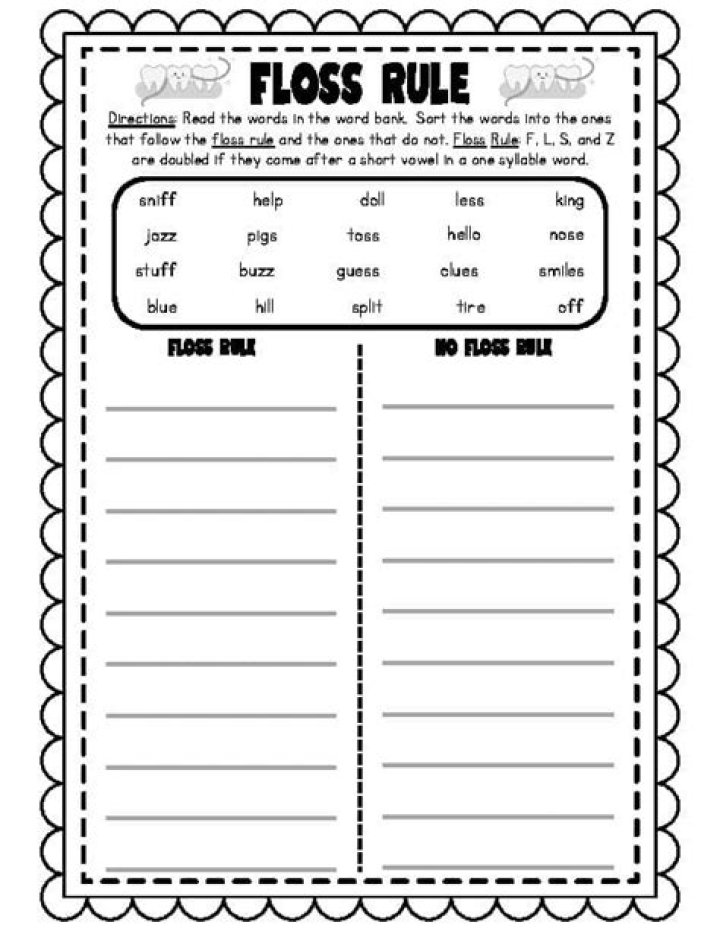 Free Floss Rule Worksheet PDF for Perfect Dental Hygiene