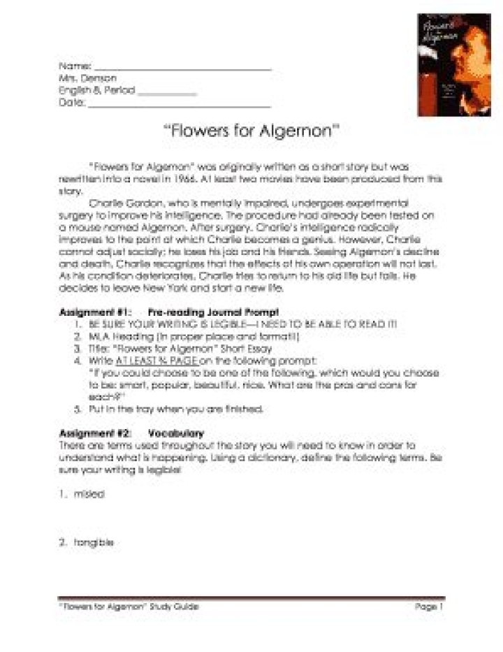 Flowers for Algernon: Expert Questions & Answers PDF