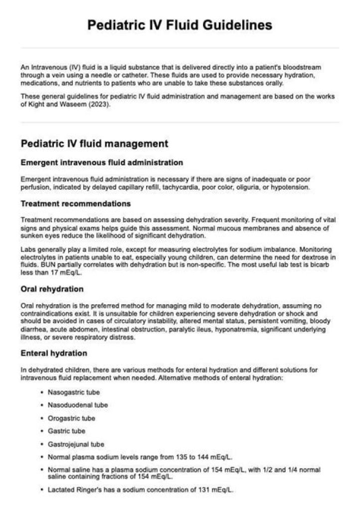 Essential Fluid Management in Pediatrics: A Comprehensive PDF Guide