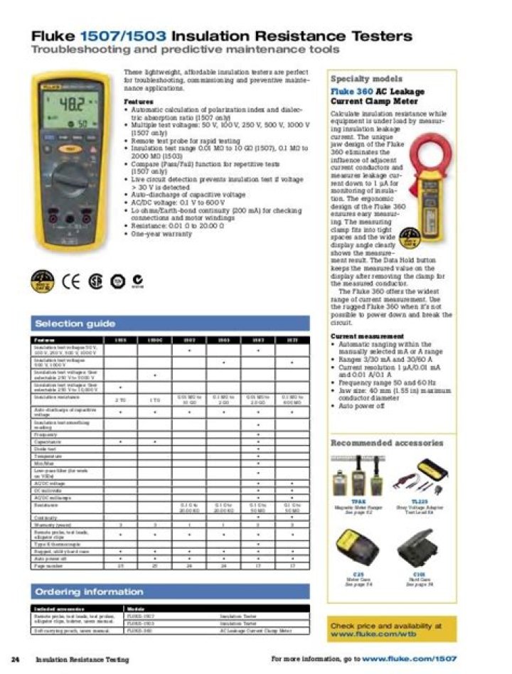 Fluke 1507 Insulation Tester Manual PDF – Full User Guide & Test Procedures