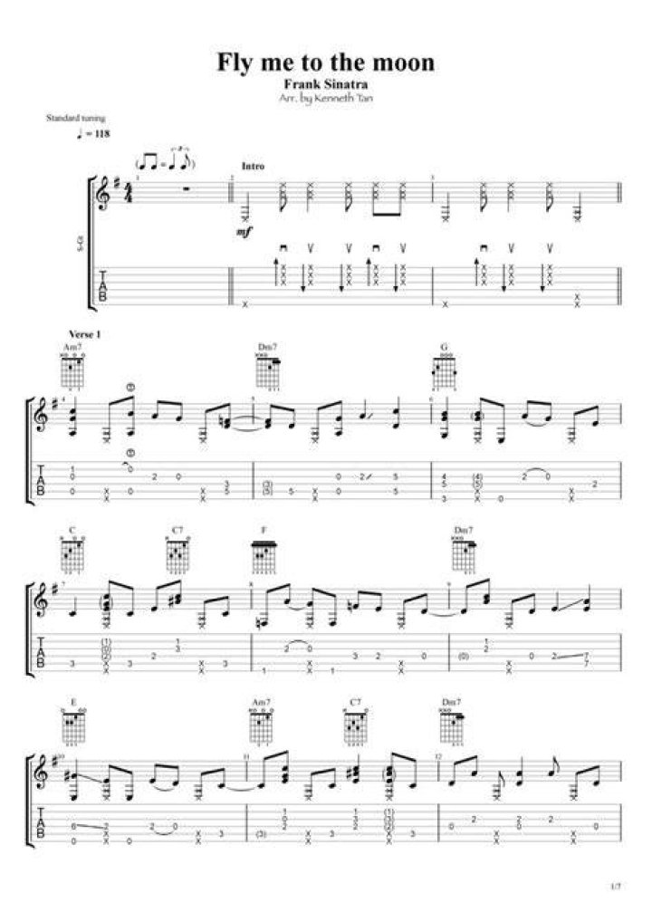 Fly Me to the Moon Vocal Sheet Music PDF Download