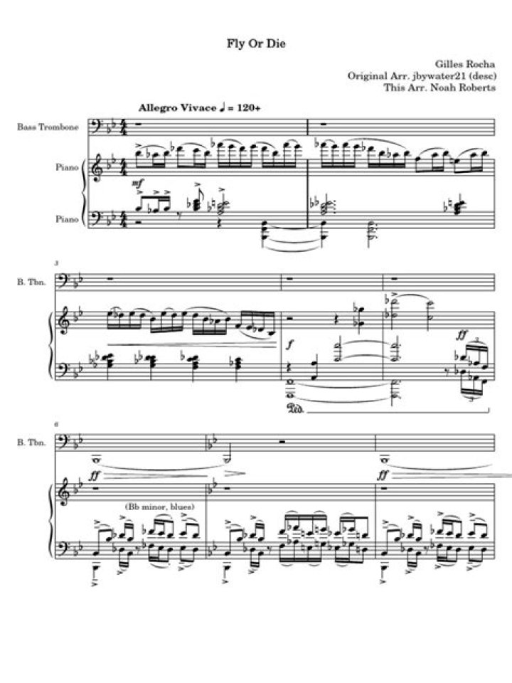 Fly or Die Bass Trombone Sheet Music PDF – Download Now