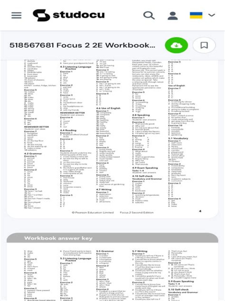 Focus 2 Workbook Answer Key PDF – Instant Access