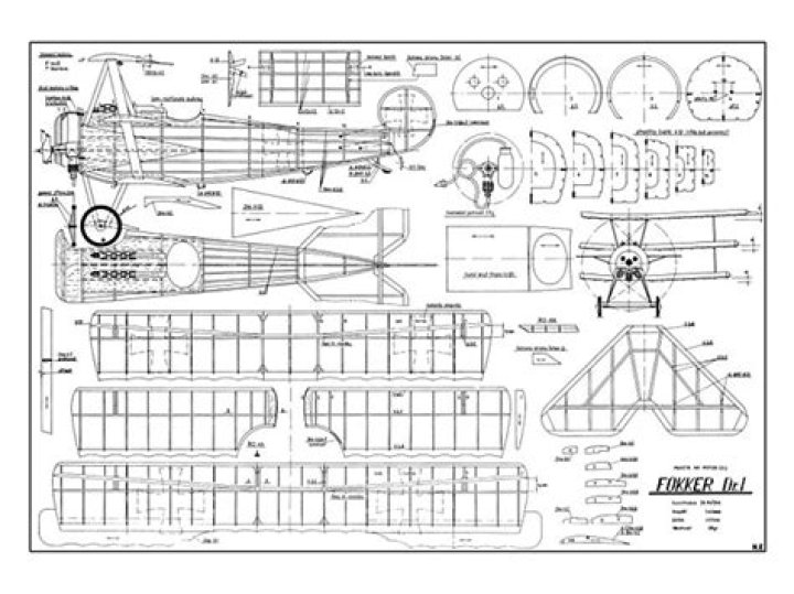 Fokker Dr1 Historic Aircraft Plans PDF – Download Complete Construction Blueprints