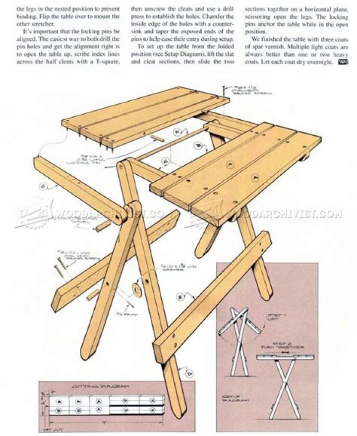 Folding Bench Table Plans PDF: Easy DIY Folding Furniture Plans