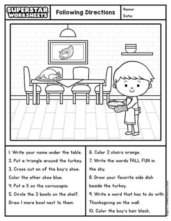 Follow 2-3 Step Directions Worksheets PDF – Instant Download