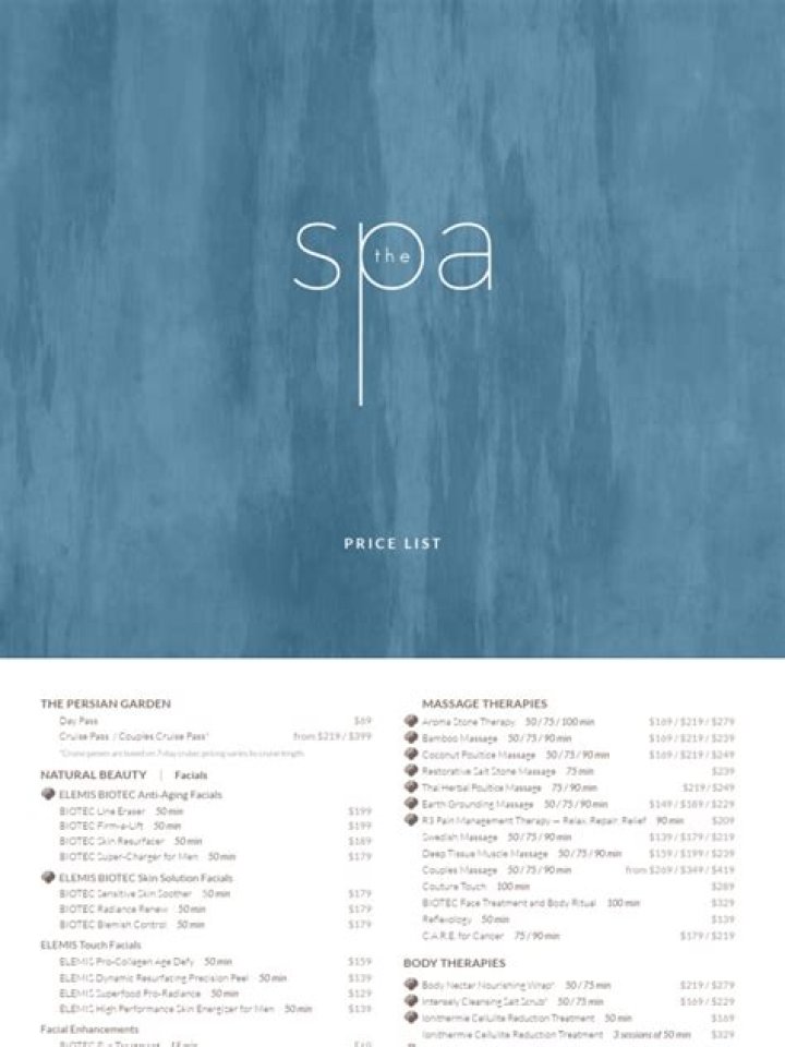 Fontainebleau Spa Price List PDF: Full Breakdown of Rates & Packages