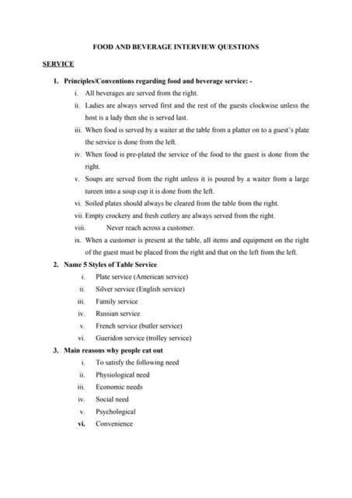 Food and Beverage Q&A PDF: Expert Answers to Common Questions