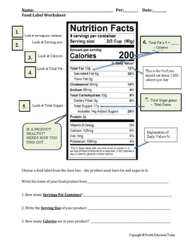 Download Free Food Label Worksheet PDF – Easy Tracking of Nutrition & Ingredients