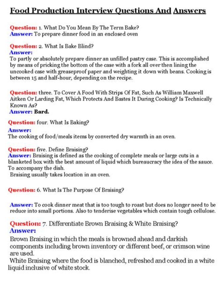Food Production Interview Questions & Answers PDF – Expert Guide
