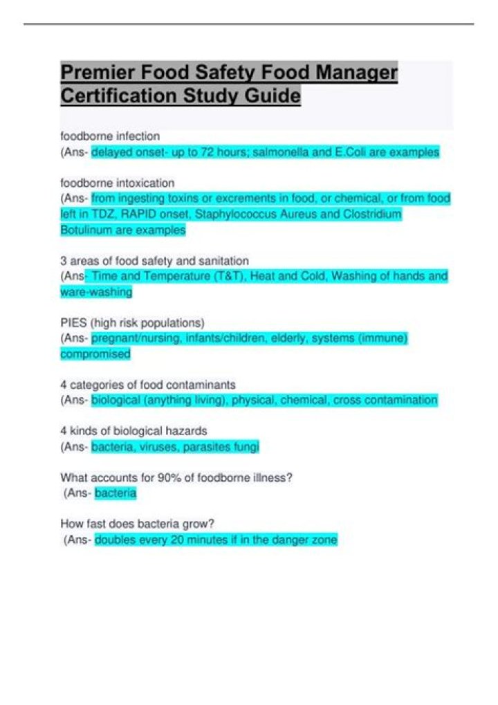 Food Safety Manager Certification Study Guide PDF: Pass Your Exam with Confidence