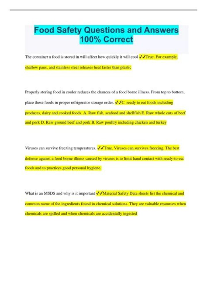 Food Safety Questions and Answers PDF – Expert Answers for Safe Eating