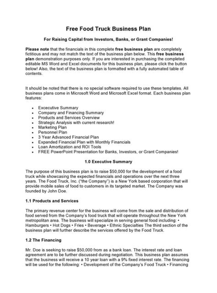 Food Stall Business Plan Sample PDF – Easy Start-Up Guide