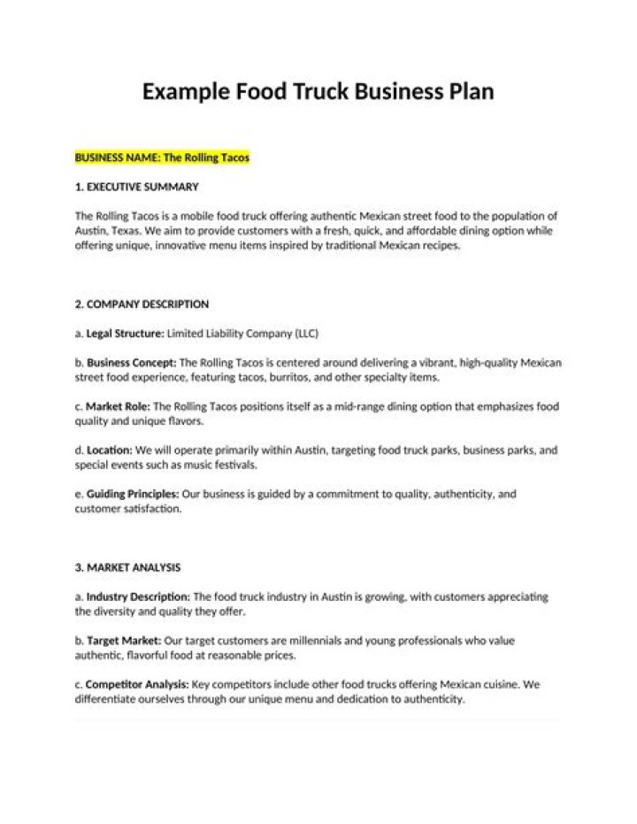 Food Truck Business Plan Template PDF – Ready to Launch