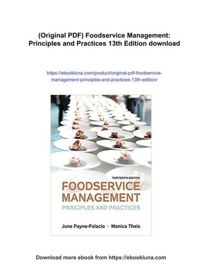 Master Foodservice Management: Principles and Practices 13th Edition PDF Guide