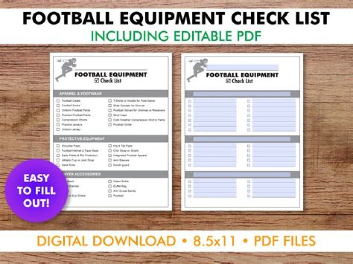 Complete Football Equipment List PDF – All Gear You Need