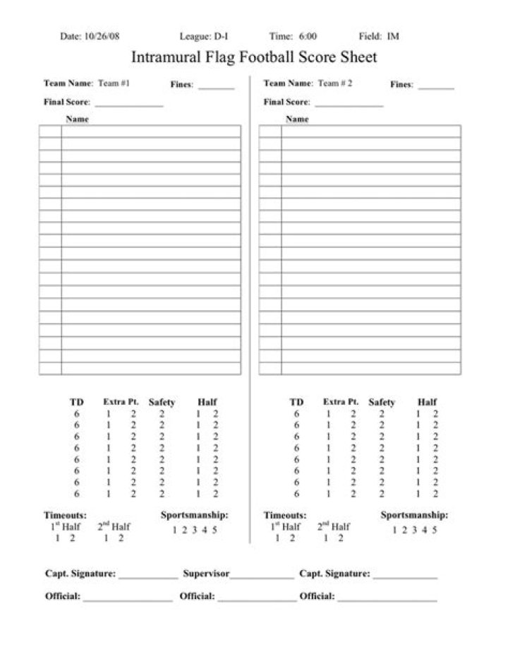 Football Score Sheet PDF Download – Instant Game Results