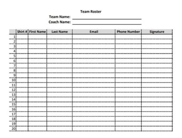 Football Team Sheet Template PDF – Download Free Printable Formats