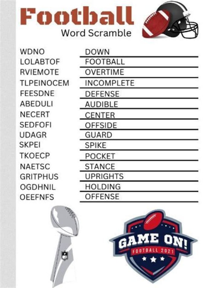 Football Word Scramble Answers PDF – Solve Easy Football Words