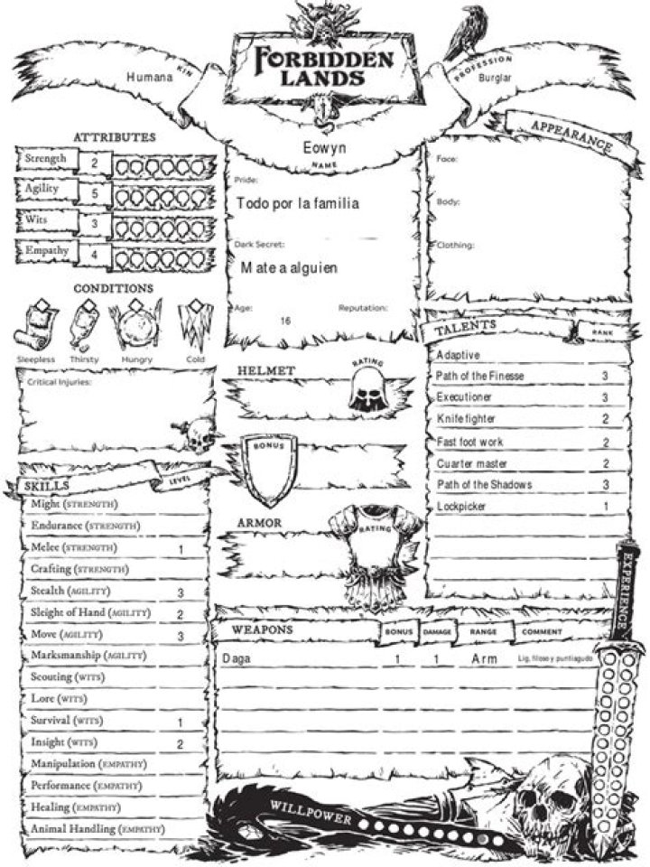 Forbidden Lands Character Sheet PDF – Complete Game Guide