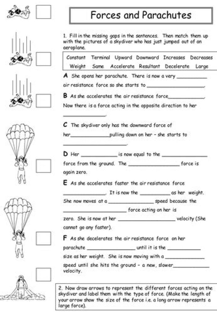 Free Forces Worksheet KS3 PDF for Homework & Revision