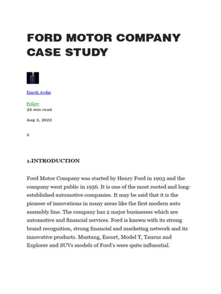Ford Motor Company Case Study: Strategic Management Insights PDF